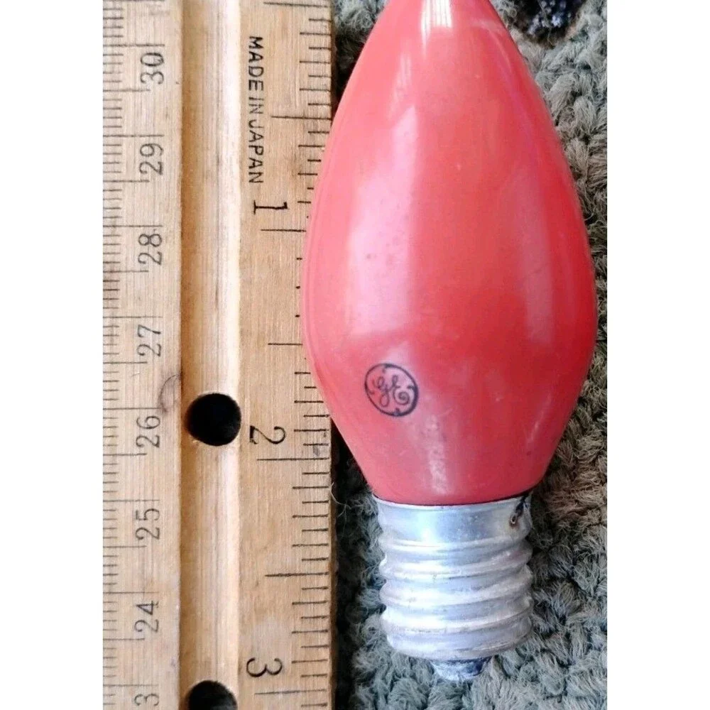 VTG Set Of (9) GE Red Ceramic Opaque C9 Christmas Replacement Light Bulbs 3